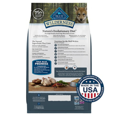 Blue Buffalo Wilderness High-Protein Natural Dry Food for Puppies Chicken Recipe - 4.5 Lb Bag - Image 2