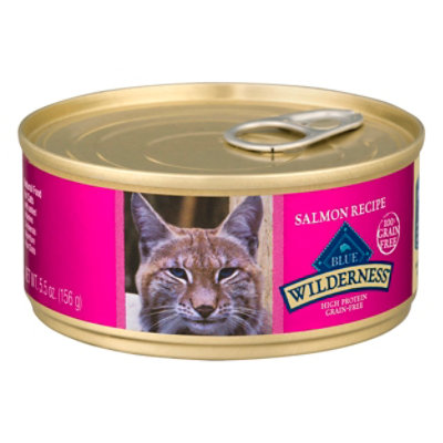Blue Wilderness High Protein Grain Free Natural Salmon Pate Wet Adult Cat Food Can - 5.5 Oz