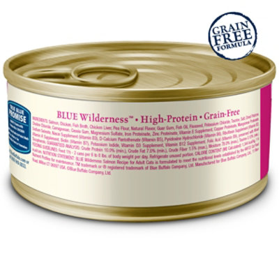 Blue Buffalo Wilderness High Protein Grain Free Natural Salmon Pate Wet Adult Cat Food Can - 5.5 Oz - Image 2