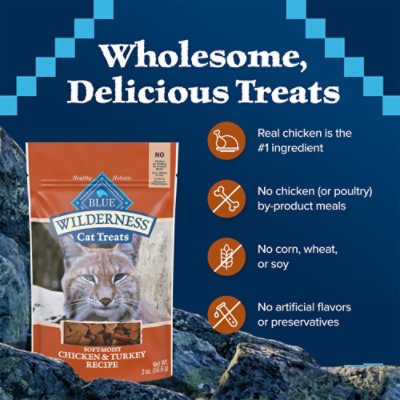 Blue Buffalo Wilderness Chicken & Turkey Recipe Soft Cat Treats In Bag - 2 Oz - Image 7