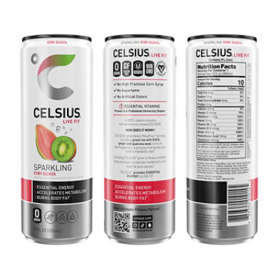 Celsius Sparkling Drink Kiwi Guava - 12 Fl. Oz. - Image 2