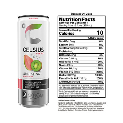 Celsius Sparkling Drink Kiwi Guava - 12 Fl. Oz. - Image 3