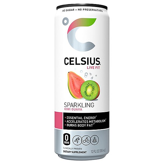 Celsius Sparkling Drink Kiwi Guava - 12 Fl. Oz.