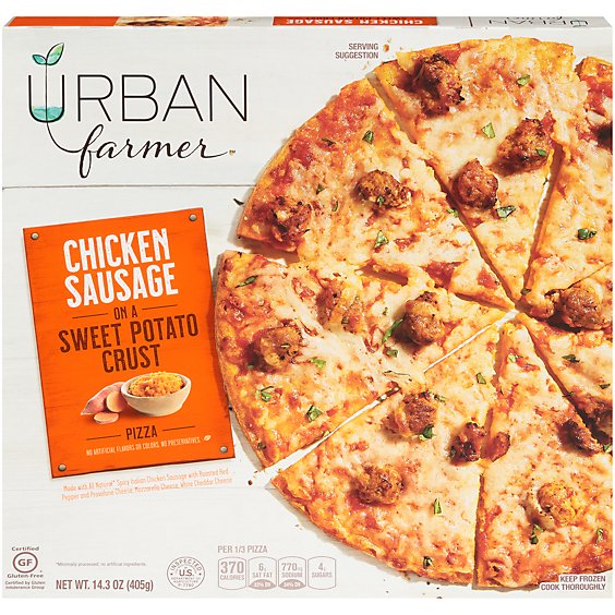 Urban Farmer Pizza Chicken Sausage Sweet Potato Crust Frozen - 14.3 Oz