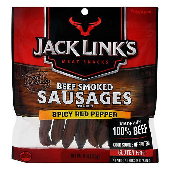 Jack Links Smoked Beef Spicy Red Pepper Sausage - 4 Oz