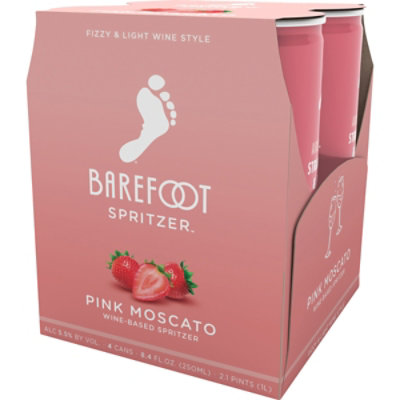 Barefoot Spritzer Pink Moscato Wine Single Serve Cans - 4-250 Ml - Image 4