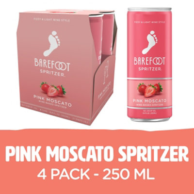 Barefoot Spritzer Pink Moscato Wine Single Serve Cans - 4-250 Ml - Image 2