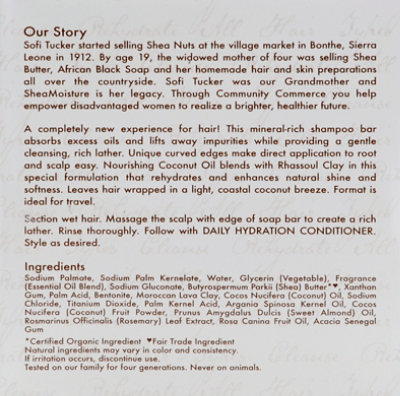 SheaMoisture Shampoo Bar 100% Virgin Coconut Oil Rhassoul Clay - 4.5 Oz - Image 3