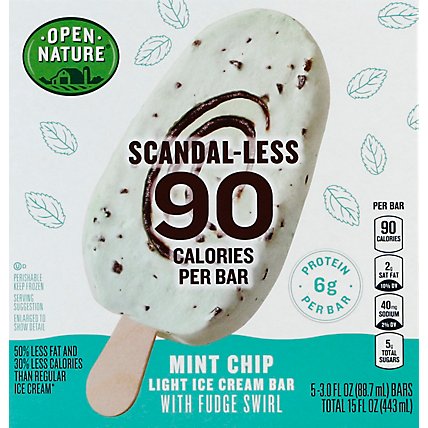 Open Nature Ice Cream Bar Scandaless Mint Chip - 5-3.0 Fl. Oz. - Image 2