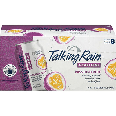 Talking Rain Sparkling Water Passion Fruit Can Caffeine - 96 Fl. Oz. - Image 4