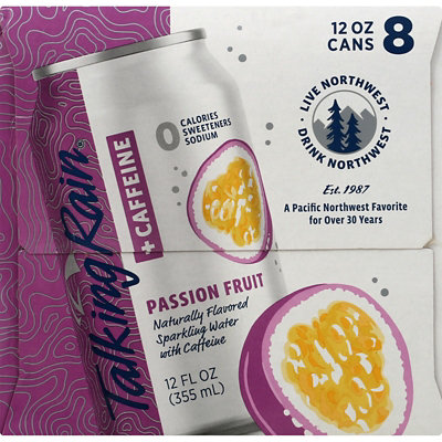 Talking Rain Sparkling Water Passion Fruit Can Caffeine - 96 Fl. Oz. - Image 3