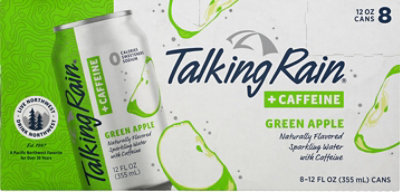 Talking Rain Sparkling Water Green Apple Can Plus Caffeine - Us - 96 Fl. Oz. - Image 2