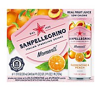 Sanpellegrino Sparkling Drinks Italian Clementine & Peach - 6-11.15 Fl. Oz.
