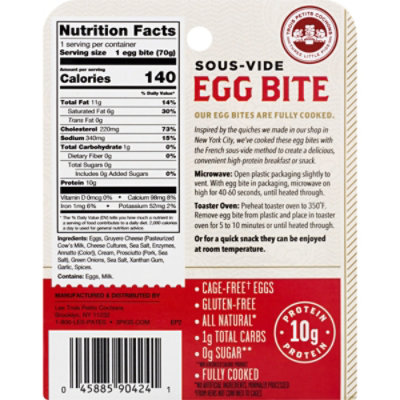 Three Little Pigs Prosciutto & Gruyere Sous Vide Egg Bite - .156 Lb - Image 2