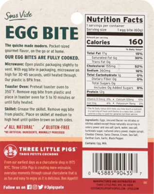 Three Little Pigs Bacon & Swiss Sous Vide Egg Bite - .156 Lb - Image 6