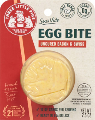 Three Little Pigs Bacon & Swiss Sous Vide Egg Bite - .156 Lb - Image 2