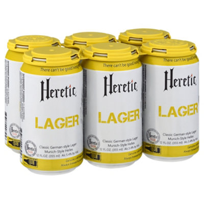 Heretic Lager In Cans - 6-12 Fl. Oz.