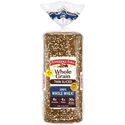 Pepperidge Farm Whole Grain Thin Sliced 100% Whole Wheat Bread - 22 Oz - Image 1