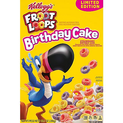 Froot Loops Breakfast Cereal Strawberry Birthday Cake - 10.1 Oz - Image 2