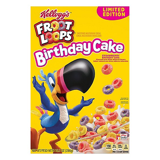 Froot Loops Breakfast Cereal Strawberry Birthday Cake - 10.1 Oz