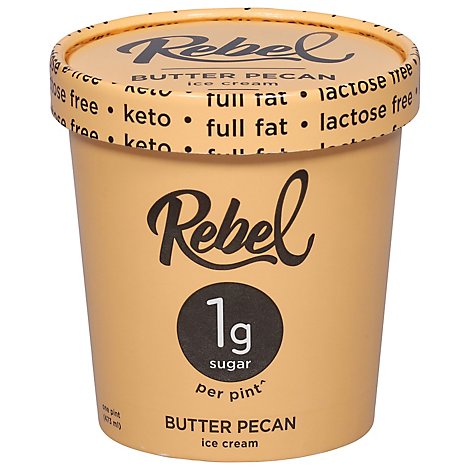 Rebel Ice Ice Cream Butter Pecan - 1 Pint