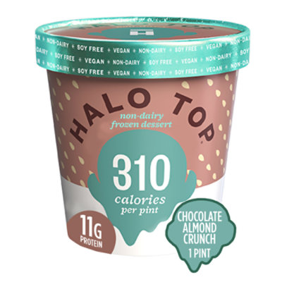 Halo Top Chocolate Almond Crunch Non Dairy Frozen Dessert Pint - 16 Fl ...