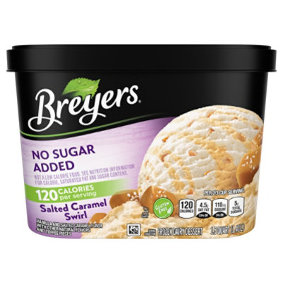 Breyers Ice Cream No Sugar Added Salted Caramel Swirl - 48 Oz