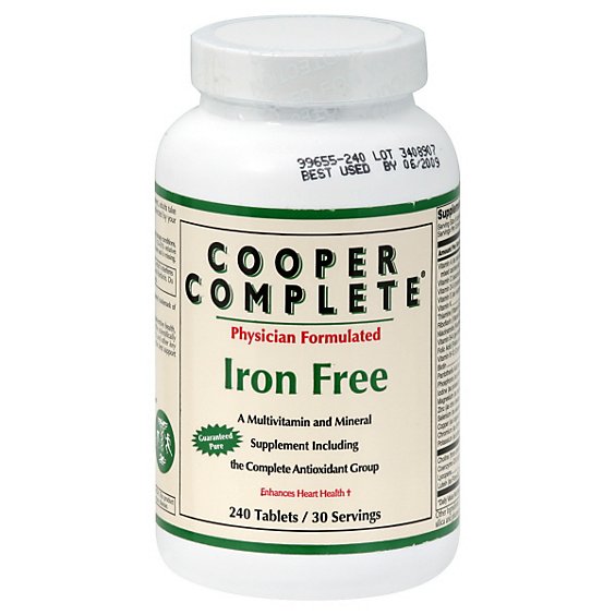 Cooper Complete Multivitamin Iron Free - 240 Count