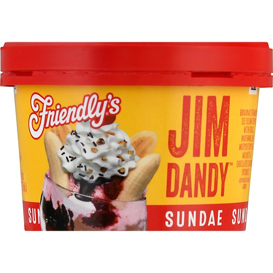 Friendly's Jim Dandy Banana and Strawberry Ice Cream Sundae Cup
