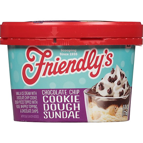 Friendly's Ice Cream Chocolate Chip Cookie Dough Sundae Cup - 6 Fl. Oz.