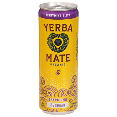 Sparkling Yerba Mate,blackberry Mint,org - 12 Fl. Oz.
