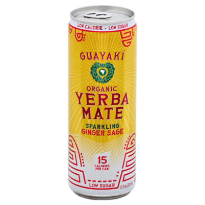 Sparkling Yerba Mate, Ginger Sage, Org - 12 Fl. Oz.