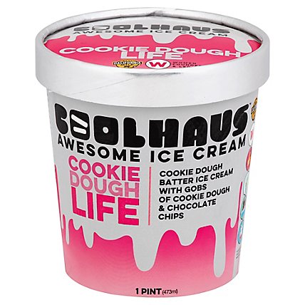 Coolhaus Cookie Dough Batter Ice Cream With Gobs Of Cookie Dough & Choc - Pint - Image 1