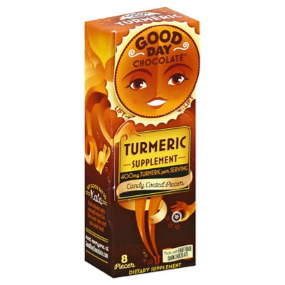 Good Day Chocolate Supplmnt Tumeric Chocolte - .99Oz - Image 1