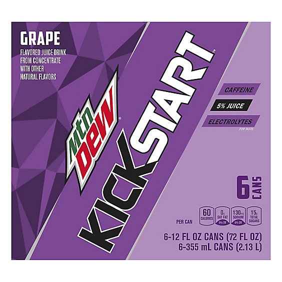 Mtn Dew Kickstart Midnight Grape - 6-12 Fl. Oz.