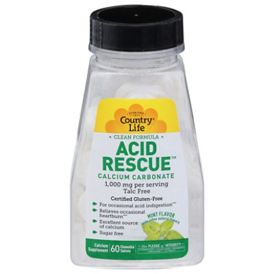 Acid Rescue Mint Chewable Tablet - 60 Count - Image 1