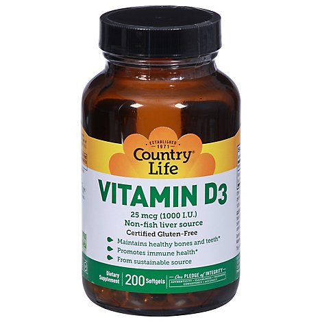 Vitamin D3 1000iu Large 200 Sg - 200 Count
