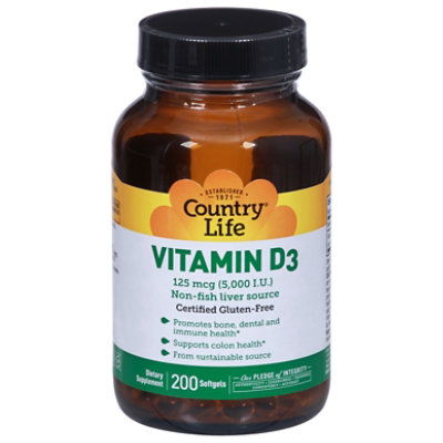 Country Life Vitamin D3 5000iu Softgels - 200 Count - Image 3