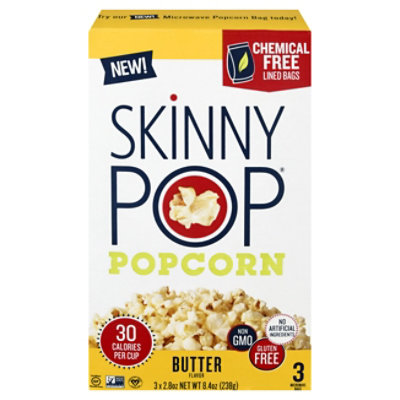SkinnyPop Microwave Butter Popcorn Microwavable Bags - 3-2.8 Oz - Image 2