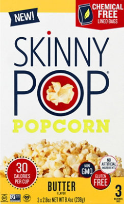 SkinnyPop Microwave Butter Popcorn Microwavable Bags - 3-2.8 Oz - Image 1