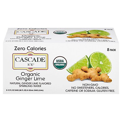 Cascade Ice Organic Ginger Lime 8pk Can - 96 Fl. Oz. - Image 3