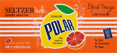 Polar Seltzer Blood Orange Lemonade - 8-12 Fl. Oz. - Image 8