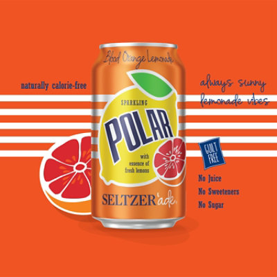 Polar Seltzer Blood Orange Lemonade - 8-12 Fl. Oz. - Image 3