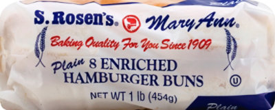 S Rosens Plain Hamb Buns 8ct - 14 Oz - Image 2