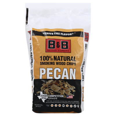 B&B Pecan Smoking Wood Chips Bag - 180 Cu. In. - Image 1