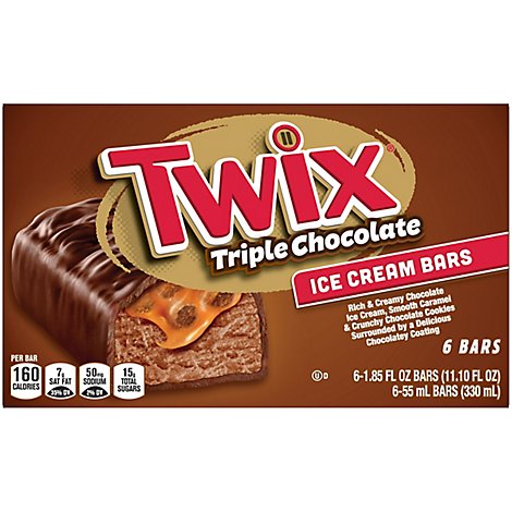 Twix Triple Chocolate Ice Cream Bar 6 Pack - 11.1 Fl. Oz.