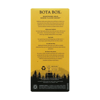 Bota Box Nighthawk Gold Buttery Chardonnay White Wine - 3 Liter - Image 8