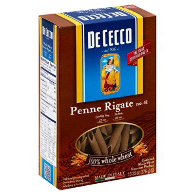 De Cecco Whole Wheat Penne Pasta 13.25 Oz Albertsons
