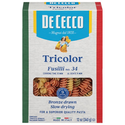 De Cecco Tricolored Fusilli Pasta - 12 Oz