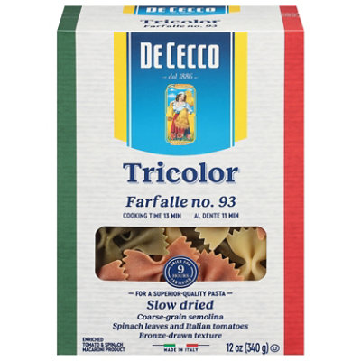 De Cecco Pasta Farfalle No. 93 Tricolor - 12 Oz - Image 3